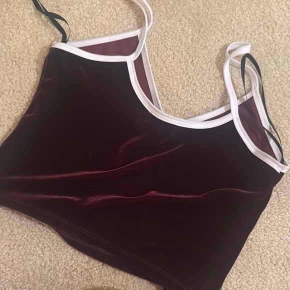 Velvet Burgundy Camisole Top - Picture 3 of 3